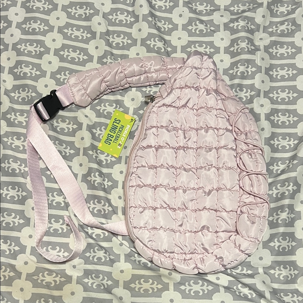 Quilted Light Pink Sling Bag by